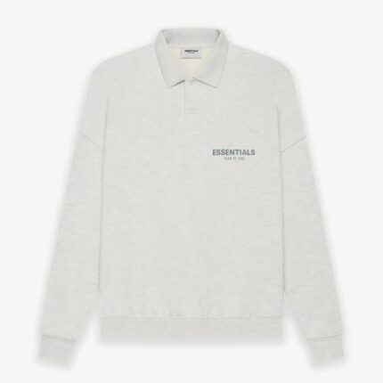 Fear of God ESSENTIALS Long Sleeve Polo Sweatshirt Gray